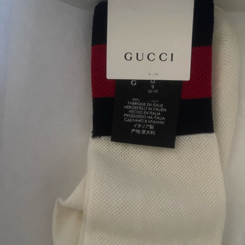 NWT Gucci Authentic Blue, Red & White socks sz 9.